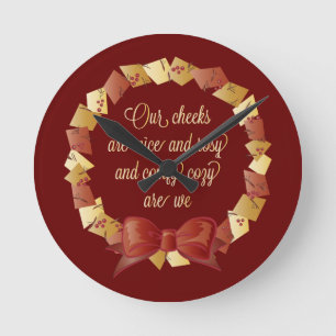 Sleigh Ride Lyrics Design Runde Wanduhr