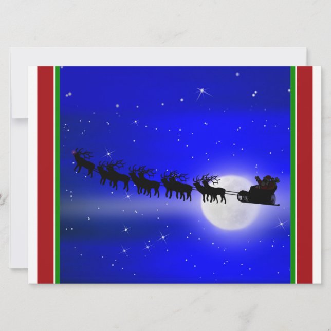 Sleigh Ride Silhouette Einladung (Vorderseite)