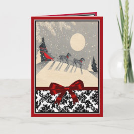 Sleigh Ride Under the Moon Christmas Card Feiertagskarte