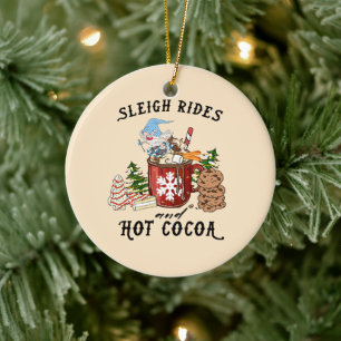 Sleigh Rides und Hot Cocoa Keramik Ornament