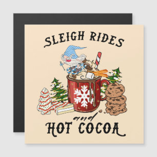 Sleigh Rides und Hot Cocoa - Skandinavien Gnome Magnetkarte