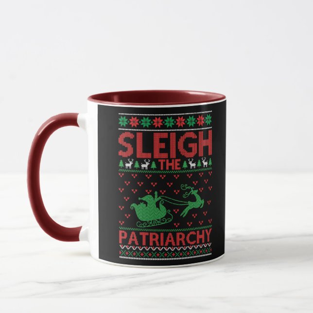 Sleigh The Patriarchy Feminist Christmas Tasse (Links)