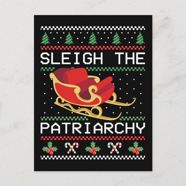 Sleigh The Patriarchy I Feiertagspostkarte (Vorderseite)