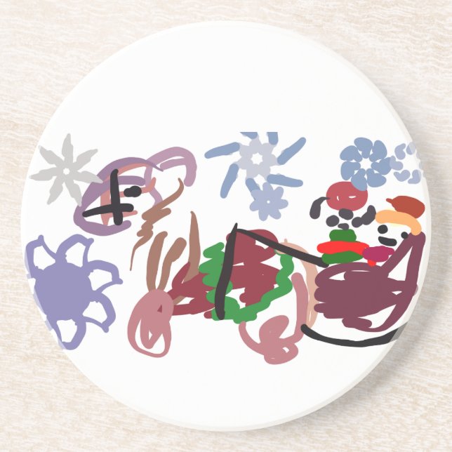  Sleigh winter  Getränkeuntersetzer (Vorne)