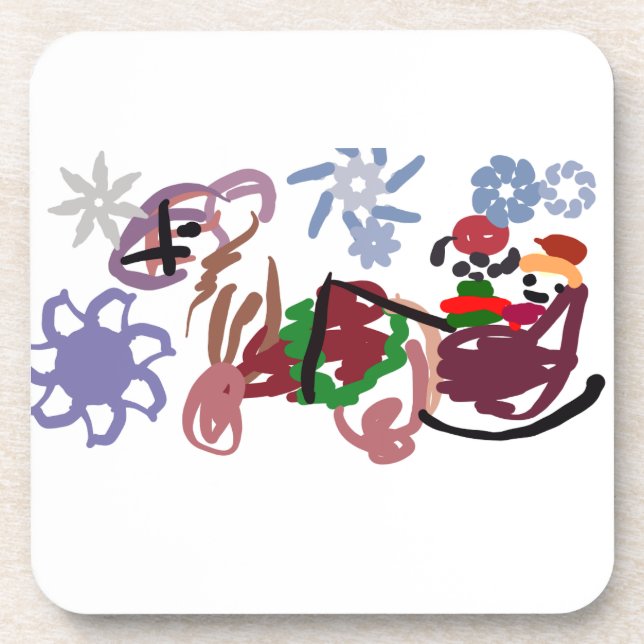  Sleigh winter  Getränkeuntersetzer (Vorderseite)