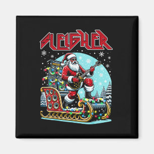 Sleigher Hail Santa Heavy Metal Christmas Rock Xma Magnet