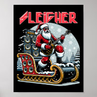Sleigher Hail Santa Heavy Metal Christmas Rock Xma