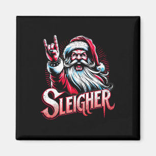 Sleigher Hail Santa Heavy Metal Weihnachten für Mä Magnet