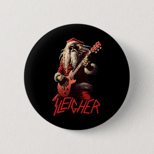 Sleigher Lustige Weihnachten Heavy Metal Musik  Button