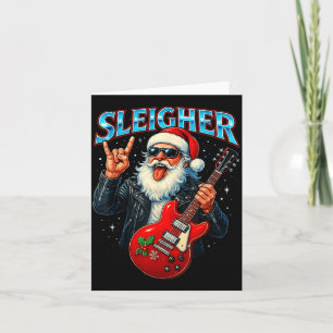 Sleigher Rock Weihnachtsmann Lustiges Metall-Weihn Karte