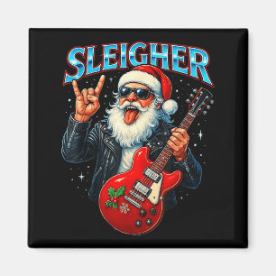 Sleigher Rock Weihnachtsmann Lustiges Metall Weihn Magnet
