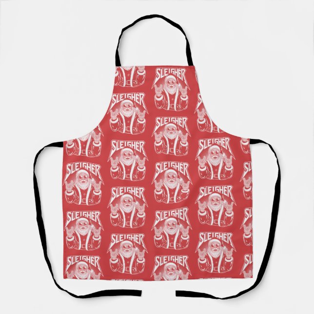 Sleigher Santa Claus Funny Metal Christmas Rock  Schürze (Vorderseite)