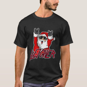 Sleigher Santa Claus Metal Weihnachten Funny Hail T-Shirt