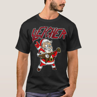 Sleigher Santa Claus Metal Weihnachten lustig Hail T-Shirt