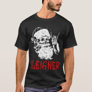 Sleigher Santa Claus Metal Weihnachtsfelsen auf Ha T-Shirt