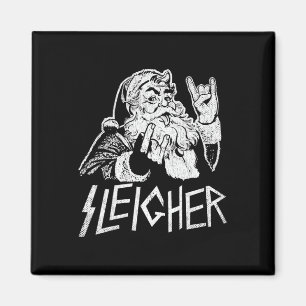Sleigher Weihnachtsmann Rock On Goth Heavy Metal C Magnet