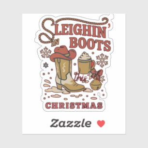Sleighin Boots Dieses Weihnachtsfest Funny West Co Aufkleber
