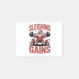 Sleighin' Gains Santa stemmt Gewichte Weihnachten Post-it Klebezettel