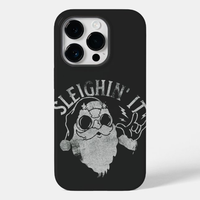 Sleighin It Funny Santa Sleigh Christmas Case-Mate iPhone Hülle (Rückseite)