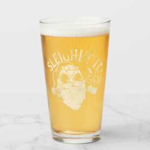 Sleighin It Funny Santa Sleigh Weihnachten Glas