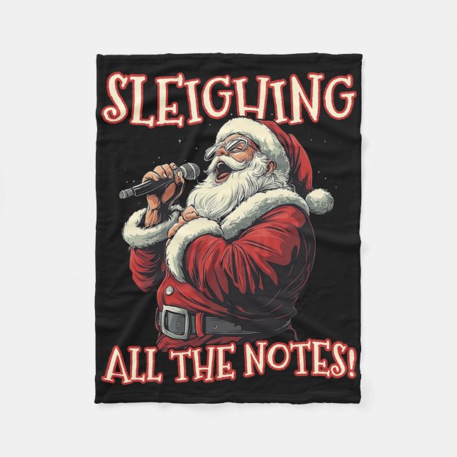 Sleighing all the Notes Santa Christmas Music Sant Fleecedecke (Vorderseite)