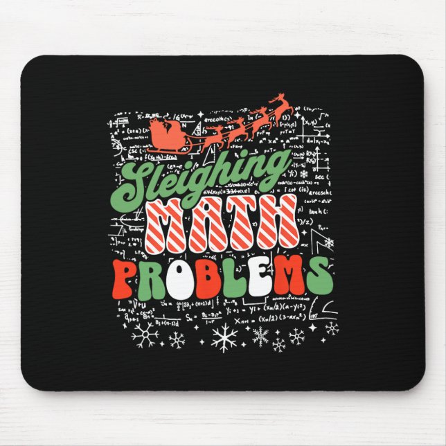 Sleighing Math Problem Mathe Lehrer Weihnachten Mousepad (Vorne)