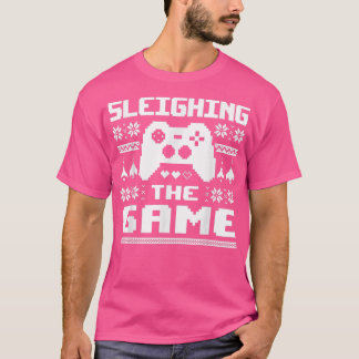 Sleighing The Game Christmas Gamer Video Game T-Sh T-Shirt