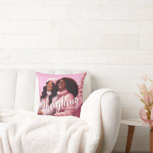 Sleighin's Sisters Festivals Lachen Pastell Pink Kissen