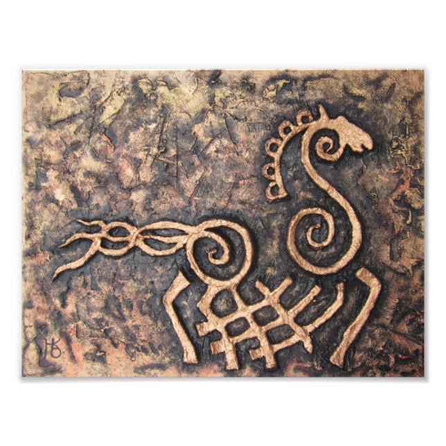Sleipnir, achtbeiniges Pferd von Odin Fotodruck (Vorne)