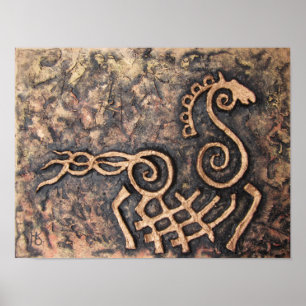 Sleipnir, achtbeiniges Pferd von Odin Poster