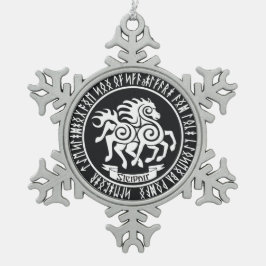 Sleipnir / Odin's Horse - Weihnachten Schneeflocken Zinn-Ornament
