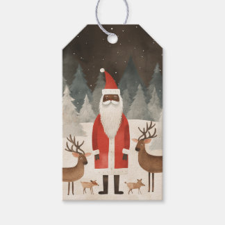 Slender Black Santa, Rentierfamilie Geschenkanhänger