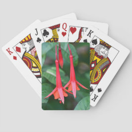 Slender Red Fuchsia Blume floral Spielkarten