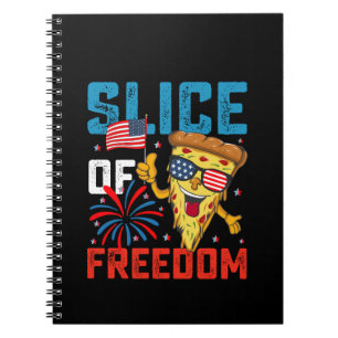 Slice Freedom 4. Juli Pizza USA Flag Sonnenbrille Notizblock