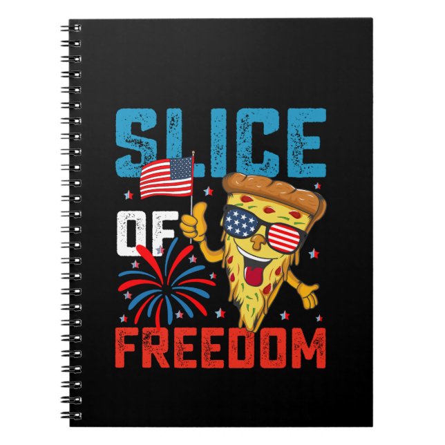 Slice Freedom 4. Juli Pizza USA Flag Sonnenbrille Notizblock (Vorderseite)