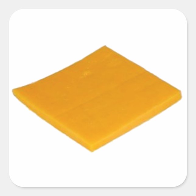 Slice of Cheese Quadratischer Aufkleber (Vorderseite)