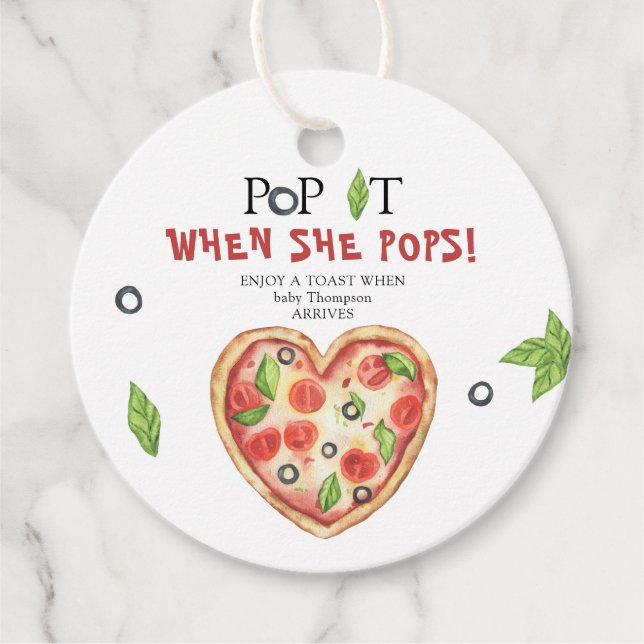 Slice Pizza - Pop! Wenn sie Pop! Geschenkanhänger (Vorderseite)