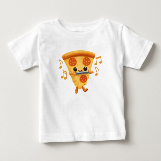 Slice Playing a Harmonica Niedlich Baby T-shirt (Vorderseite)