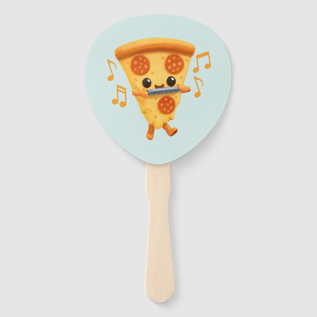 Slice Playing a Harmonica Niedlich Fächer (Vorderseite)