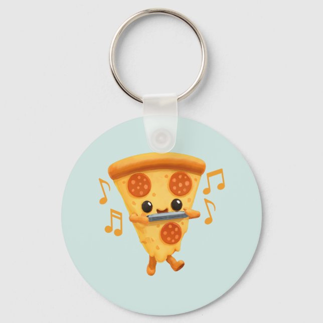 Slice Playing a Harmonica Niedlich Schlüsselanhänger (Vorderseite)