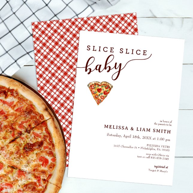 Slice Slice Baby Couples Pizza Baby Dusche Einladu Einladung (Slice Slice Baby Pizza Baby Shower Invitation)