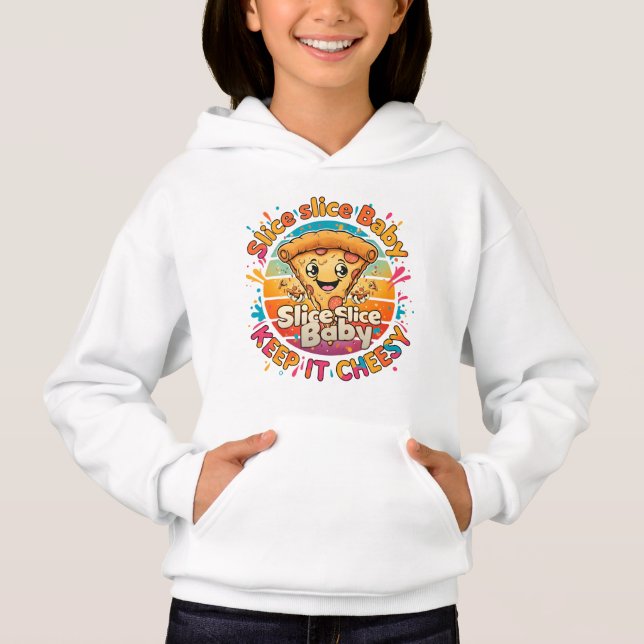 Slice Slice Baby - Funny Pizza Hoodie (Vorderseite)