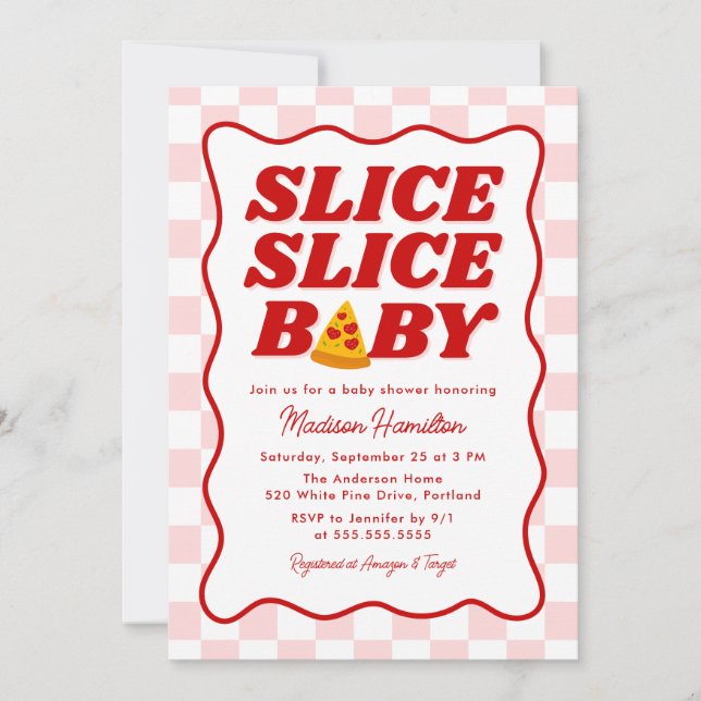 Slice Slice Baby Italian Pizza Baby Shower Einladung (Vorderseite)