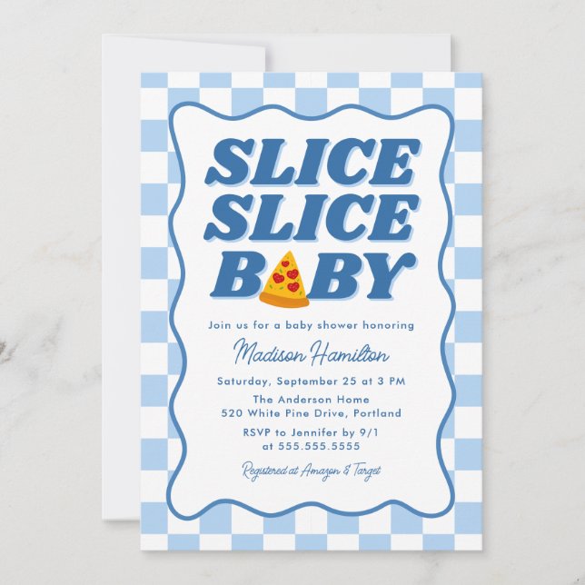 Slice Slice Baby Italian Pizza Baby Shower Einladung (Vorderseite)