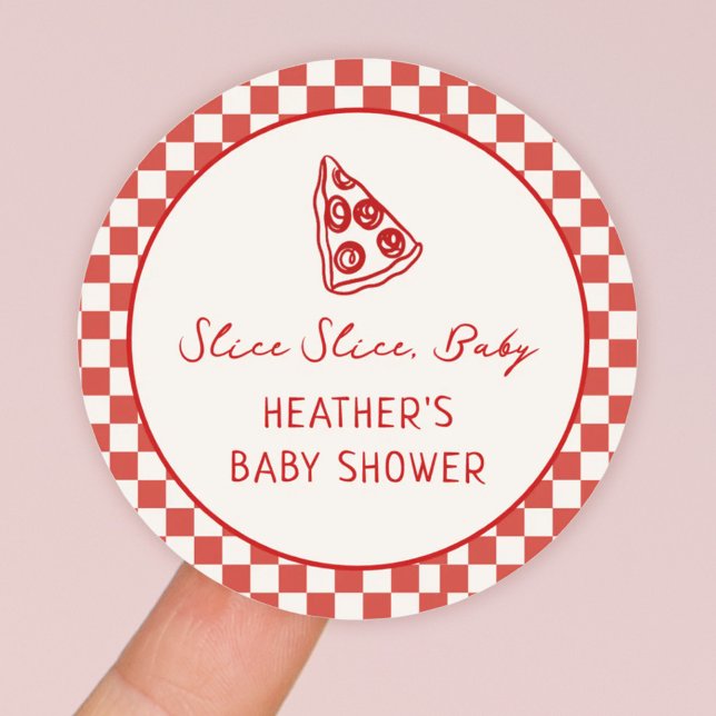 Slice Slice Baby Italienische Pizza Baby Dusche Ge Runder Aufkleber (Von Creator hochgeladen)