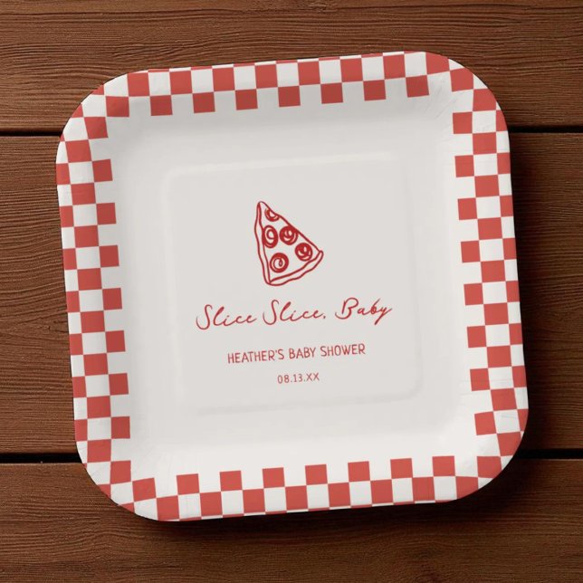 Slice Slice Baby Italienische Pizza Baby Dusche Pappteller (Von Creator hochgeladen)