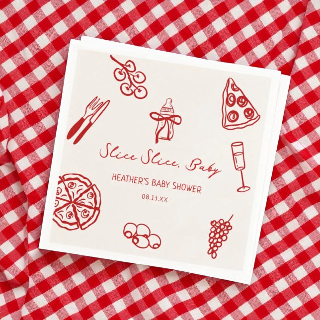 Slice Slice Baby Italienische Pizza Baby Dusche Serviette (Von Creator hochgeladen)