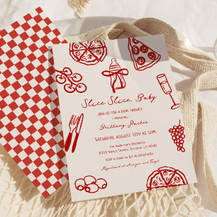 Slice Slice Baby Italienische Pizza Themed Baby Du Einladung