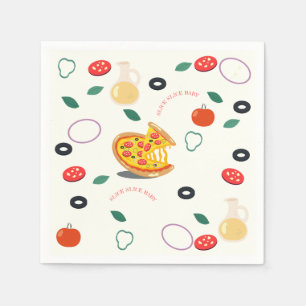 Slice Slice Baby Moderne Pizza Geburtstagsparty Serviette