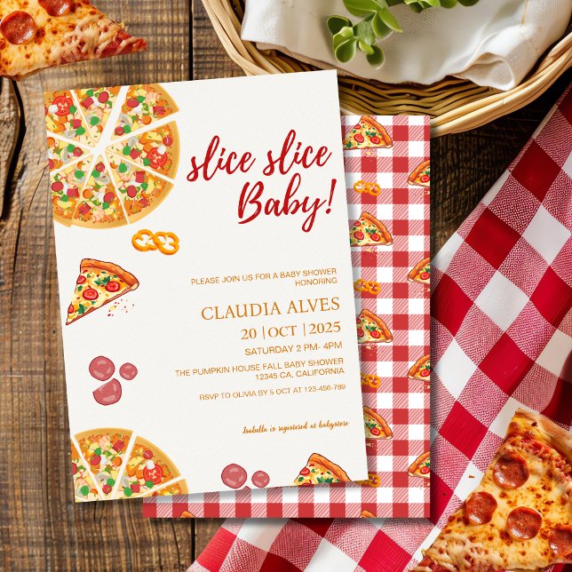Slice Slice Baby picnic Pizza baby shower Einladung (Von Creator hochgeladen)